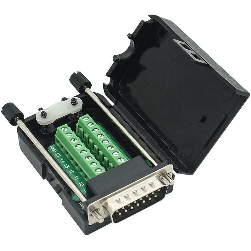 DB15 Male / Terminal Strip Connector & Shroud